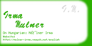 irma mulner business card